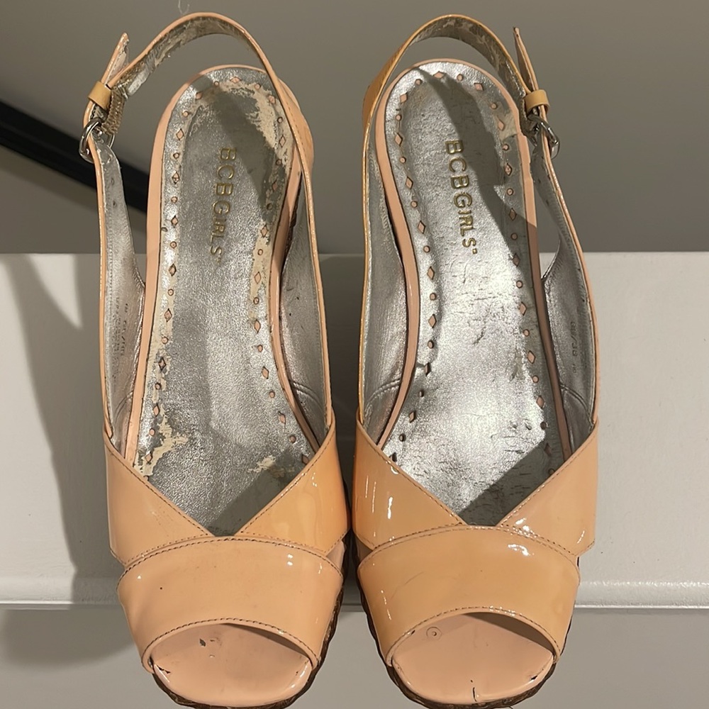 BCBGirls Slingback Open Toe Wedges